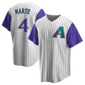 Punc A.Diamondbacks #4 Ketel Marte Player White-Purple Limited Stitched Jerseys
