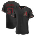 Punc A.Diamondbacks #51 Randy Johnson Player Black Authentic Alternate Stitched Jerseys