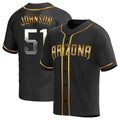 Punc A.Diamondbacks #51 Randy Johnson Player Black Golden Replica Alternate Stitched Jerseys