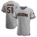 Punc A.Diamondbacks #51 Randy Johnson Player Gray Authentic Road Stitched Jerseys