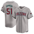 Punc A.Diamondbacks #51 Randy Johnson Player Gray Limited Away Stitched Jerseys