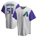 Punc A.Diamondbacks #51 Randy Johnson Purple Replica Alternate Cooperstown Collection Stitched Jerseys