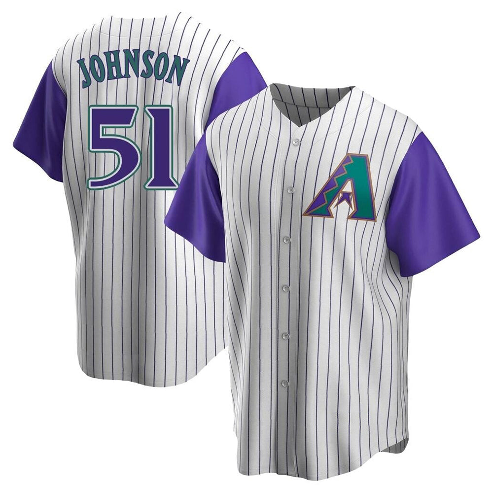Punc A.Diamondbacks #51 Randy Johnson Purple Replica Alternate Cooperstown Collection Stitched Jerseys
