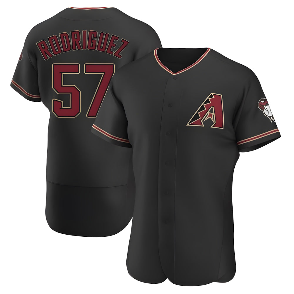 Punc A.Diamondbacks #57 Eduardo Rodriguez Player Black Alternate Stitched Jersey