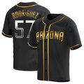 Punc A.Diamondbacks #57 Eduardo Rodriguez Player Black Golden Replica Alternate Stitched Jersey