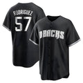 Punc A.Diamondbacks #57 Eduardo Rodriguez Player Black White Replica Alternate Stitched Jersey