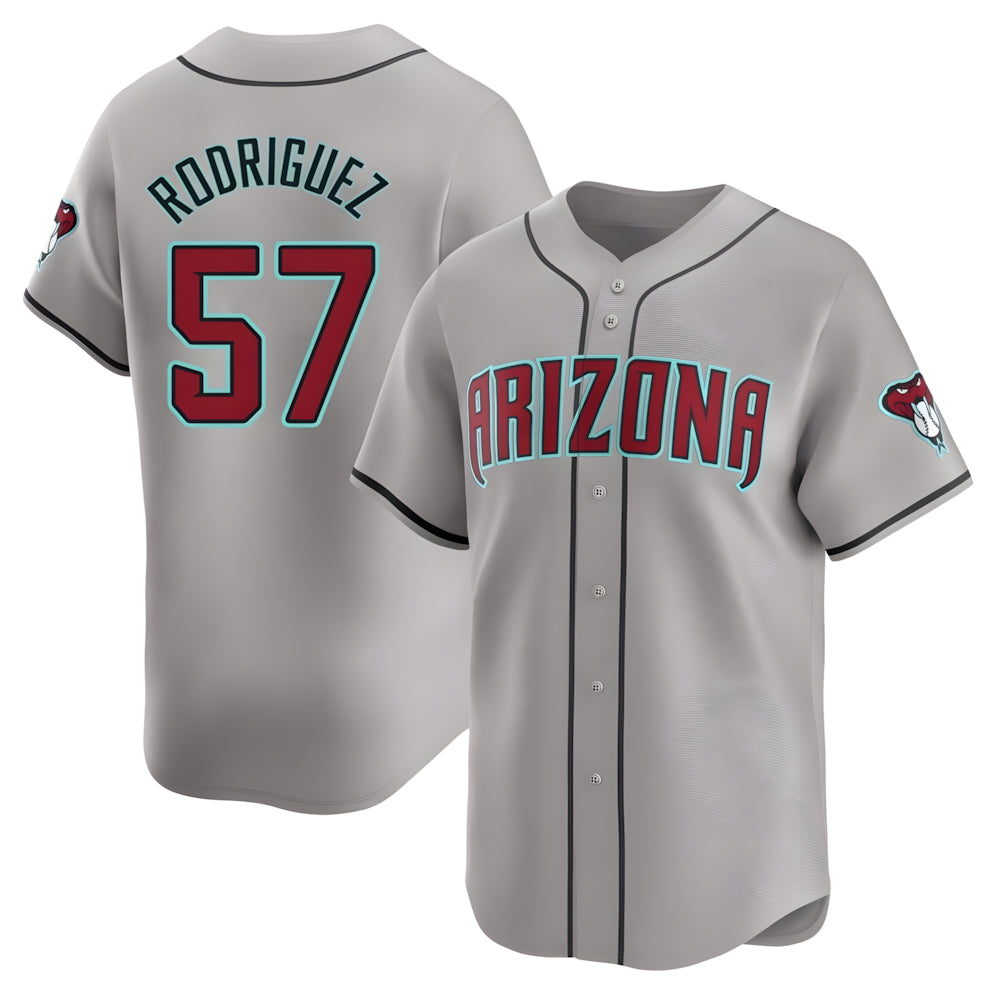 Punc A.Diamondbacks #57 Eduardo Rodriguez Player Gray Limited Away Stitched Jersey