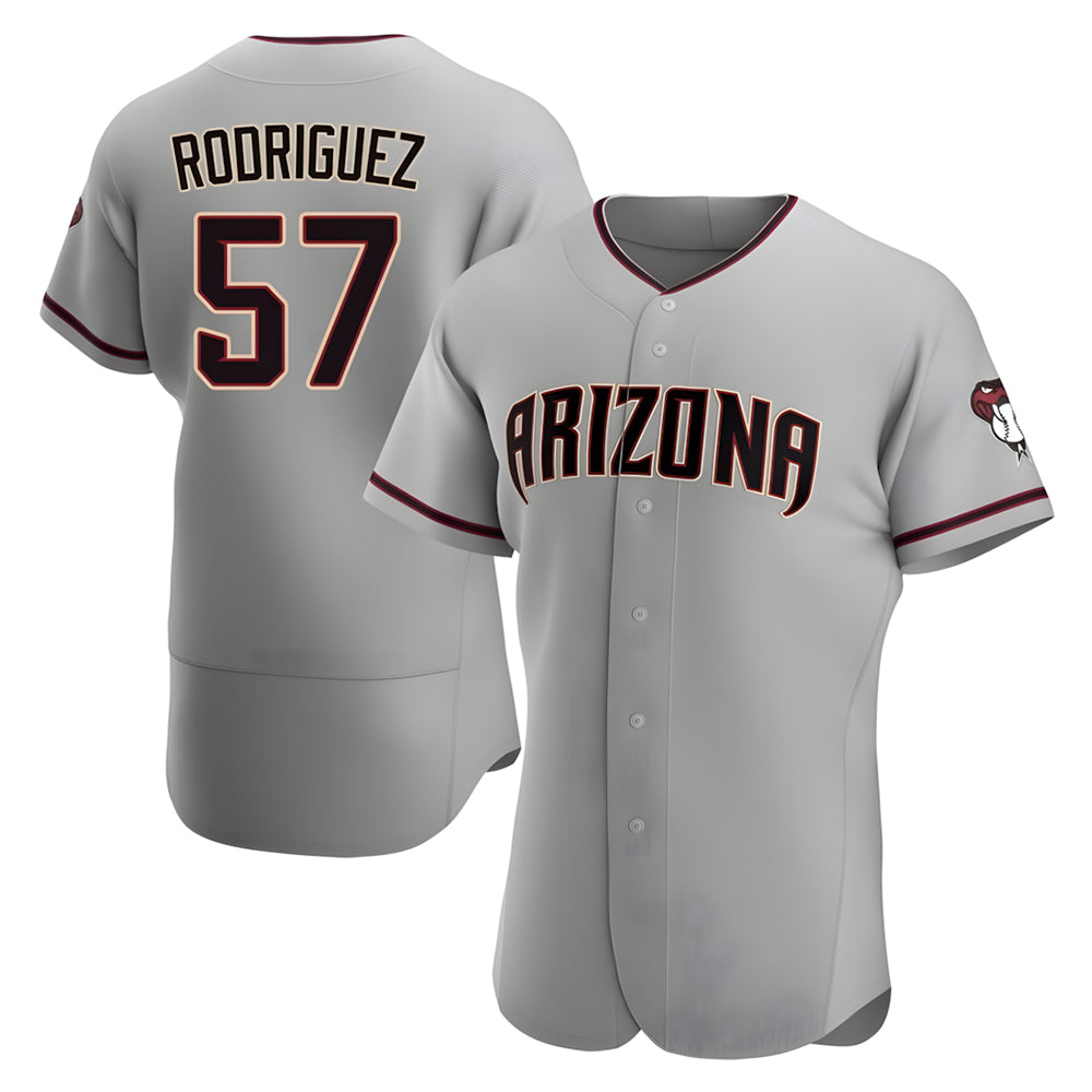 Punc A.Diamondbacks #57 Eduardo Rodriguez Player Gray Road Stitched Jersey