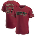 Punc A.Diamondbacks #57 Eduardo Rodriguez Player Red Authentic Crimson Stitched Jersey
