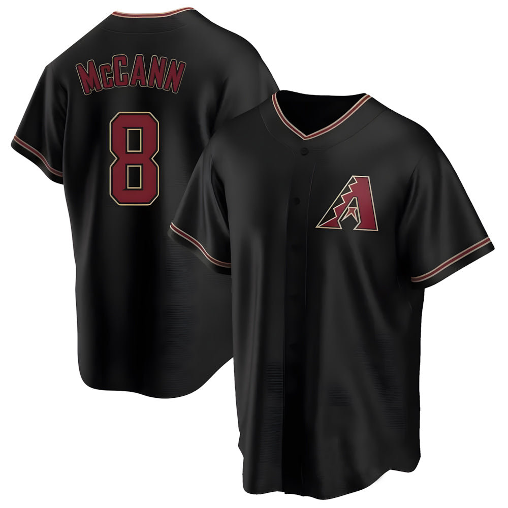 Punc A.Diamondbacks #8 James McCann Player Black Replica Alternate Stitched Jersey
