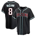 Punc A.Diamondbacks #8 James McCann Player Black Replica Fashion Out Stitched Jersey