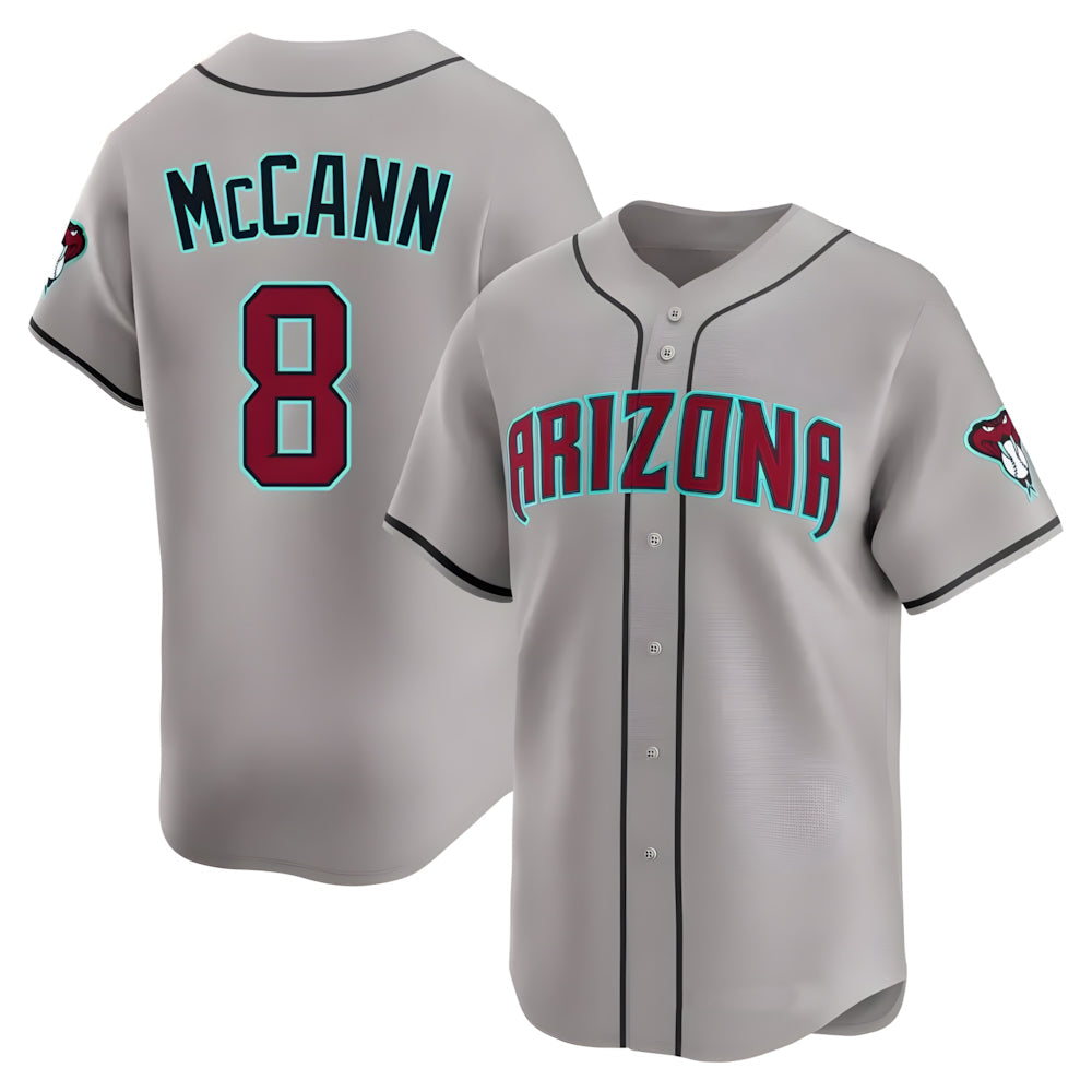 Punc A.Diamondbacks #8 James McCann Player Gray Limited Alternate Stitched Jersey