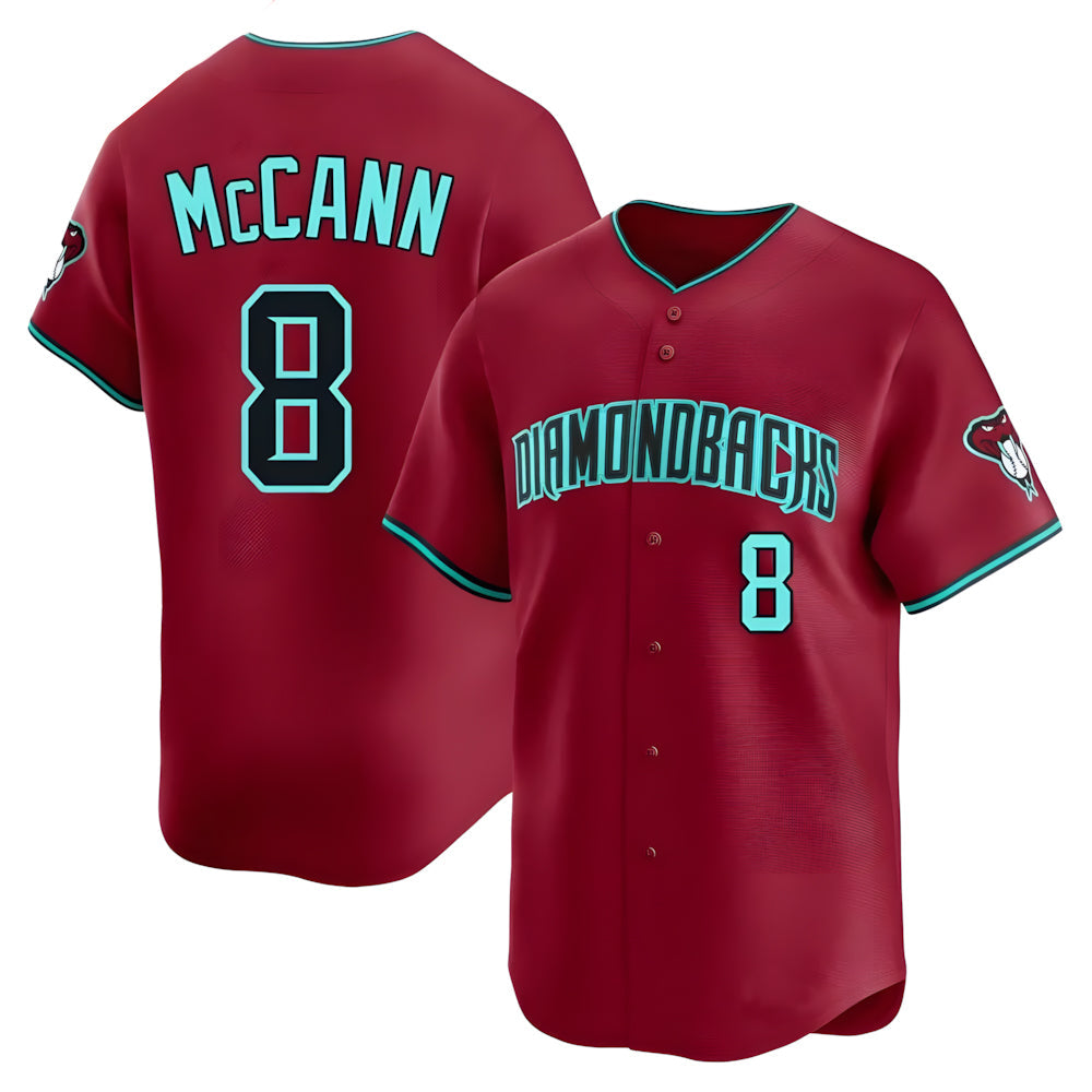 Punc A.Diamondbacks #8 James McCann Player Red Limited Alternate Stitched Jersey