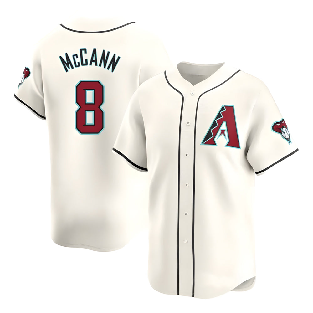 Punc A.Diamondbacks #8 James McCann Player White Red Limited Home Stitched Jersey