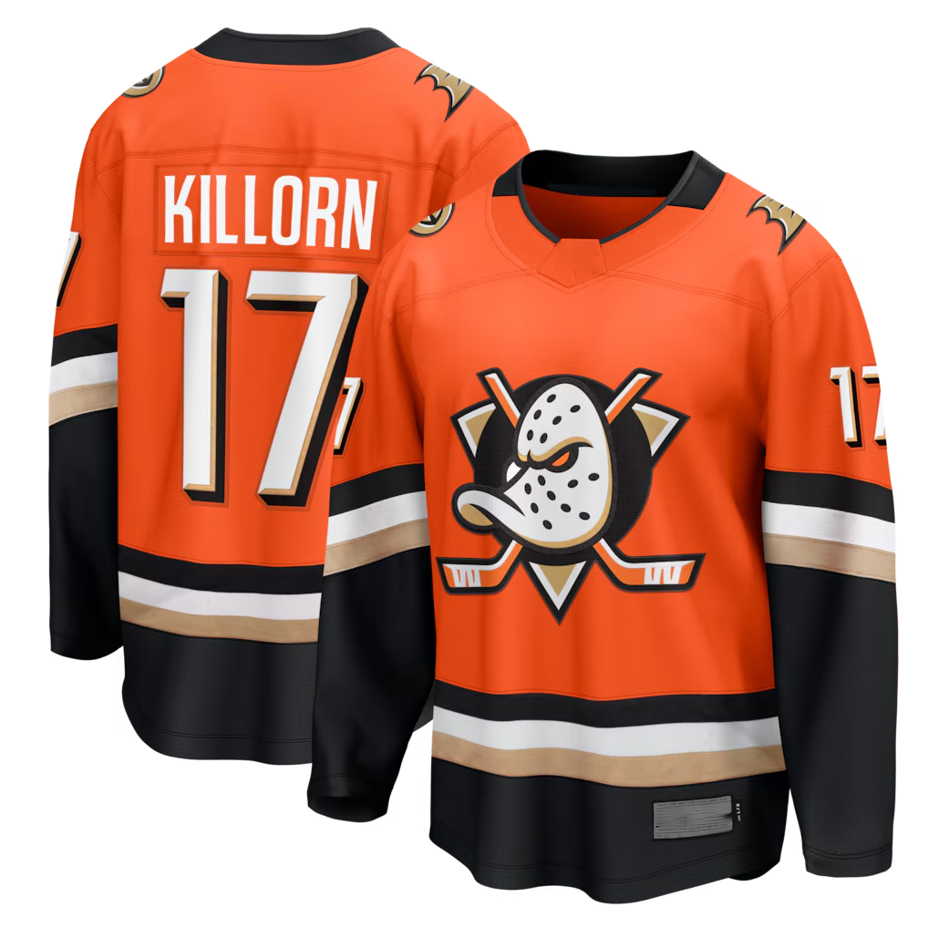 Punc A.Ducks #17 Alex Killorn Orange Home Breakaway Jerseys