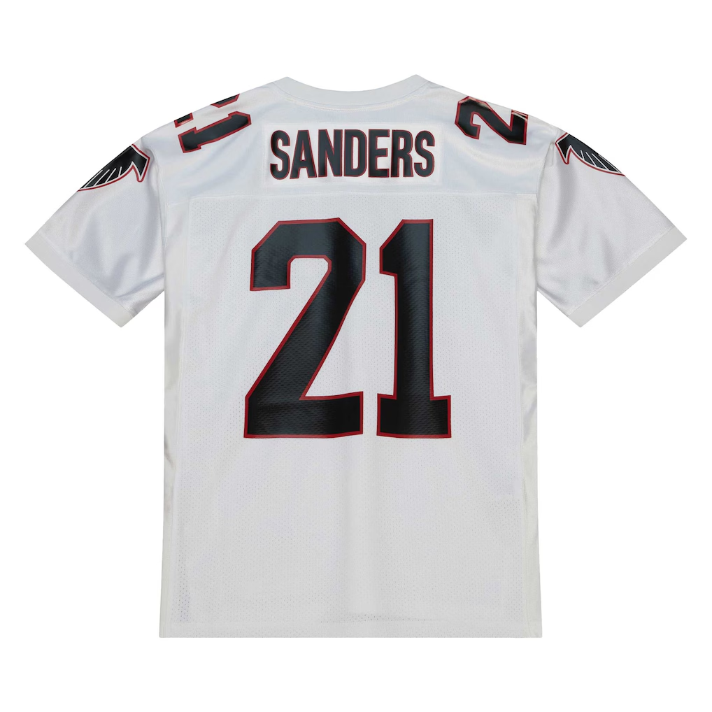 Punc A.Falcons 1991 #21 Deion Sanders Mitchell & Ness White Authentic Throwback Retired Player Stitched Puhic Jersey