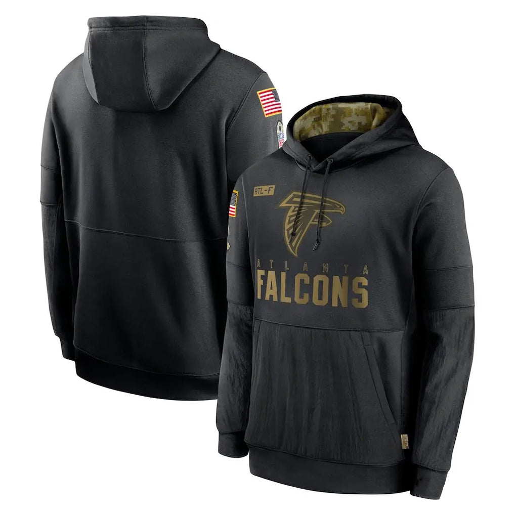 Punc A.Falcons Black Salute to Service Fleece Hoodie Blank Player Stitched Jerseys