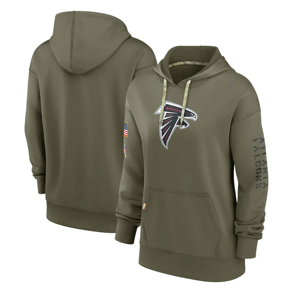 Punc A.Falcons Olive 2025 Salute to Service Pullover Hoodie Blank Player Stitched Jerseys