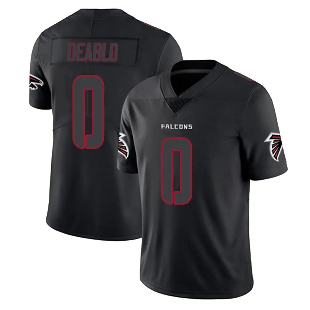 Punc A.Falcons #0 Divine Deablo Player Black Impact Limited Game Stitched Jerseys