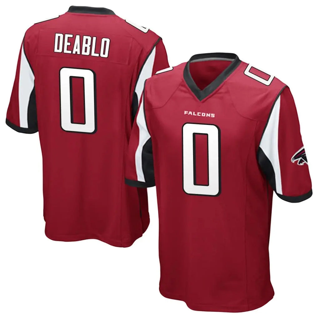 Punc A.Falcons #0 Divine Deablo Player Red Color Vapor Home Game Stitched Jerseys