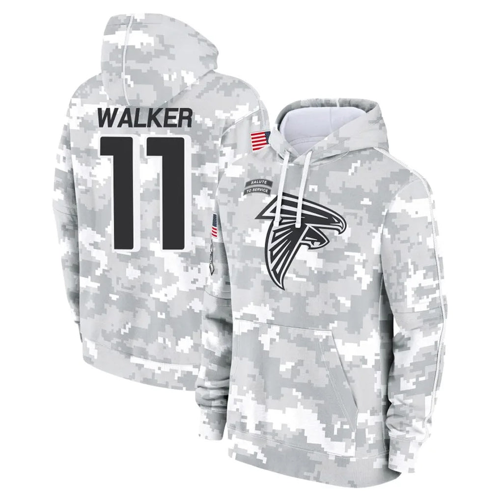 Punc A.Falcons #11 Jalon Walker Player Arctic Camo Salute to Service Limited Hoodie Stitched Jerseys
