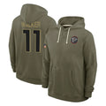 Punc A.Falcons #11 Jalon Walker Player Olive 2025 Salute to Service Hoodies Stitched Jerseys