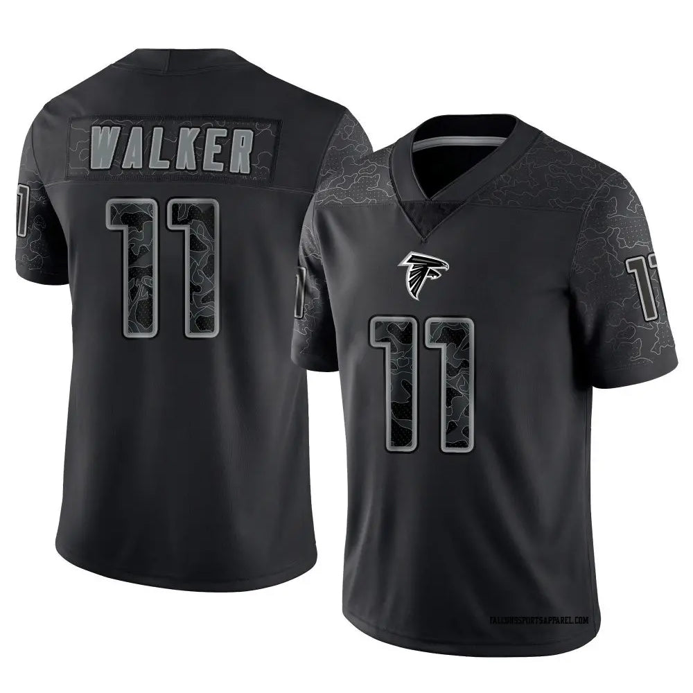 Punc A.Falcons #11 Jalon Walker Player Black RFLCTV Limited Stitched Jerseys