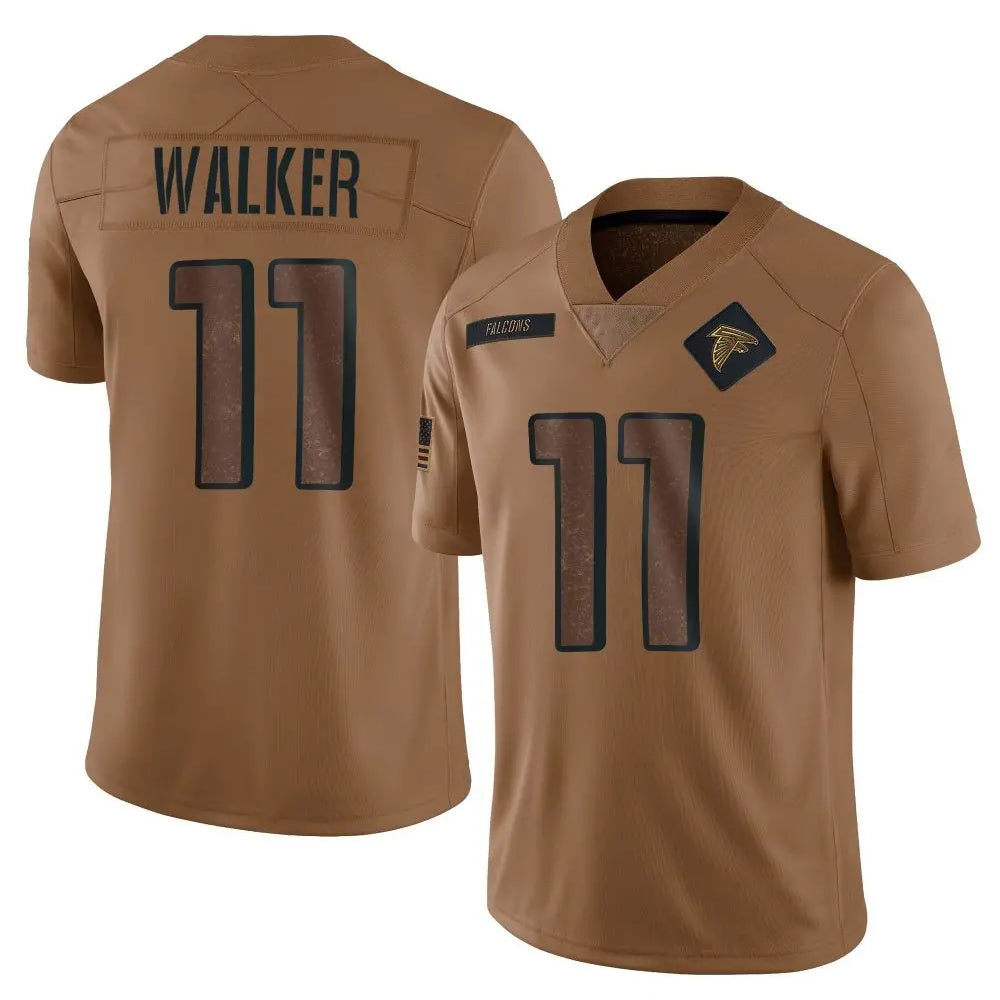 Punc A.Falcons #11 Jalon Walker Player Brown Salute To Service Limited Stitched Jerseys