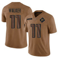 Punc A.Falcons #11 Jalon Walker Player Brown Salute To Service Limited Stitched Jerseys