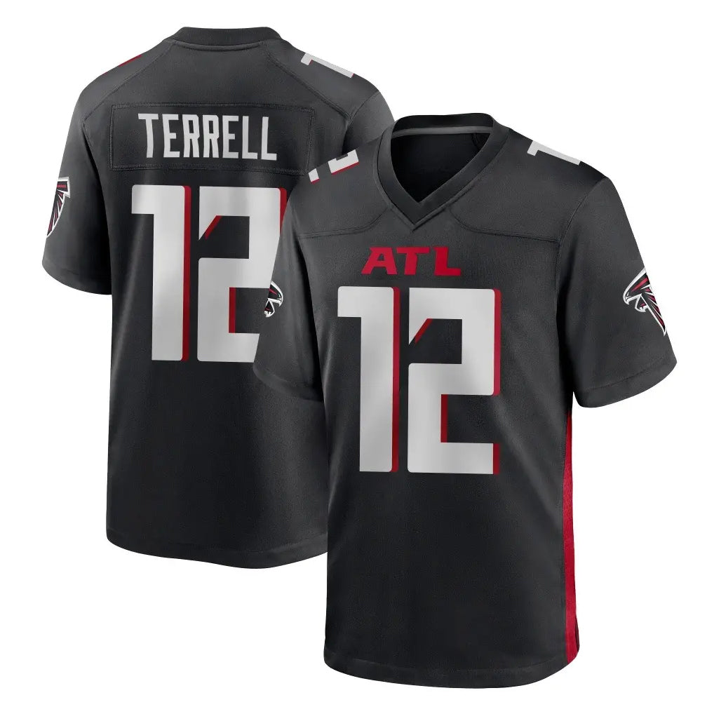 Punc A.Falcons #12 Avieon Terrell Player Black Home Game Stitched Jerseys