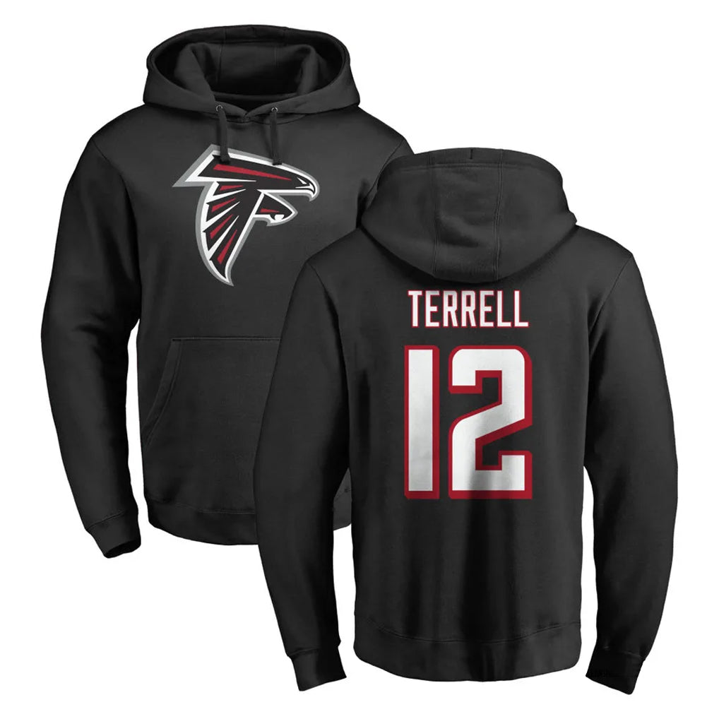 Punc A.Falcons #12 Avieon Terrell Player Black Salute to Service Hoodies Stitched Jerseys