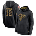 Punc A.Falcons #12 Avieon Terrell Player Black Salute to Service Limited Black Hoodie Stitched Jerseys