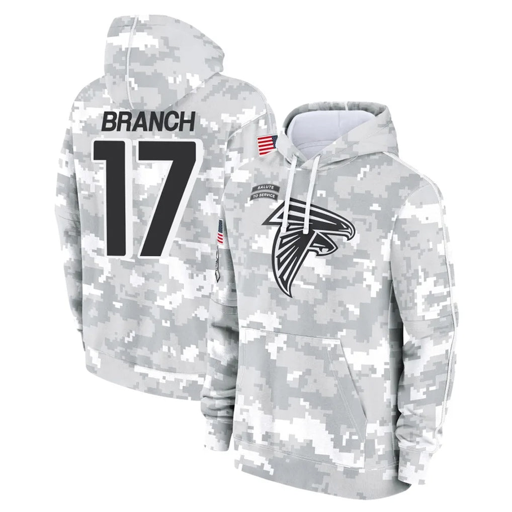 Punc A.Falcons #17 Zachariah Branch Player Arctic Camo Salute to Service Limited Hoodie Stitched Jerseys