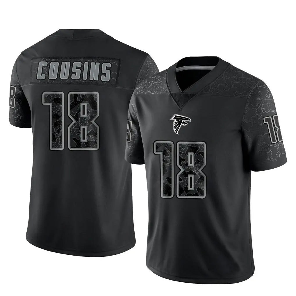 Punc A.Falcons #18 Kirk Cousins Player Black RFLCTV Limited Stitched Jerseys