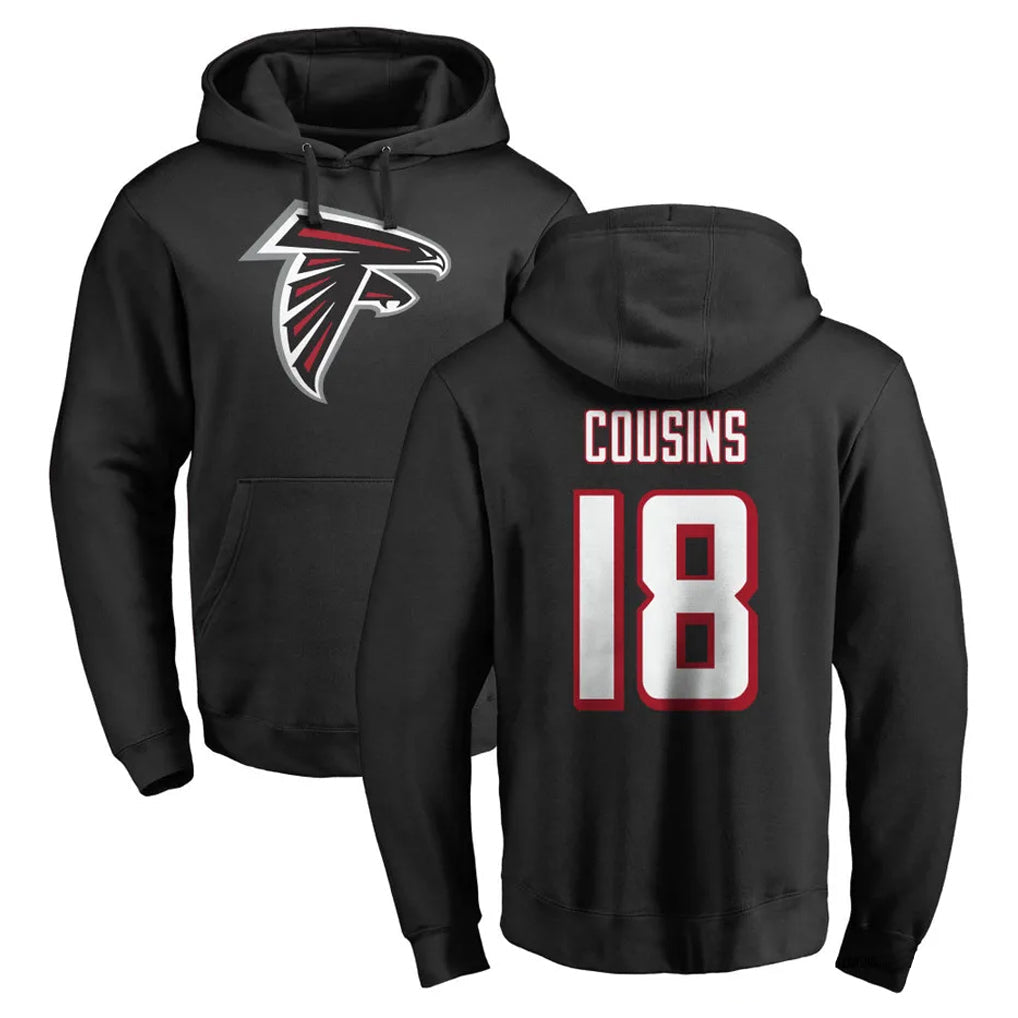 Punc A.Falcons #18 Kirk Cousins Player Black Salute to Service Hoodies Stitched Jerseys