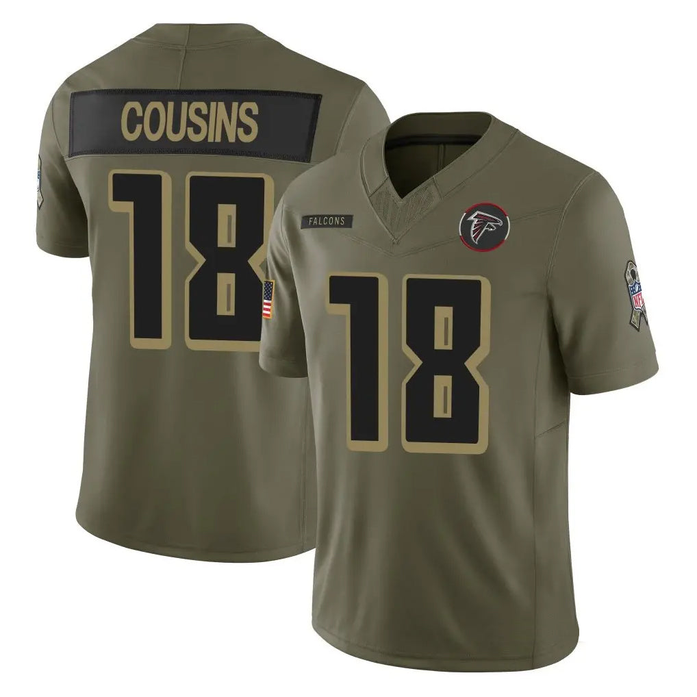 Punc A.Falcons #18 Kirk Cousins Player Olive Salute To Service Limited Home Game Stitched Jerseys
