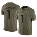 Punc A.Falcons #1 Tua Tagovailoa Player Olive Salute To Service Limited Stitched Jerseys