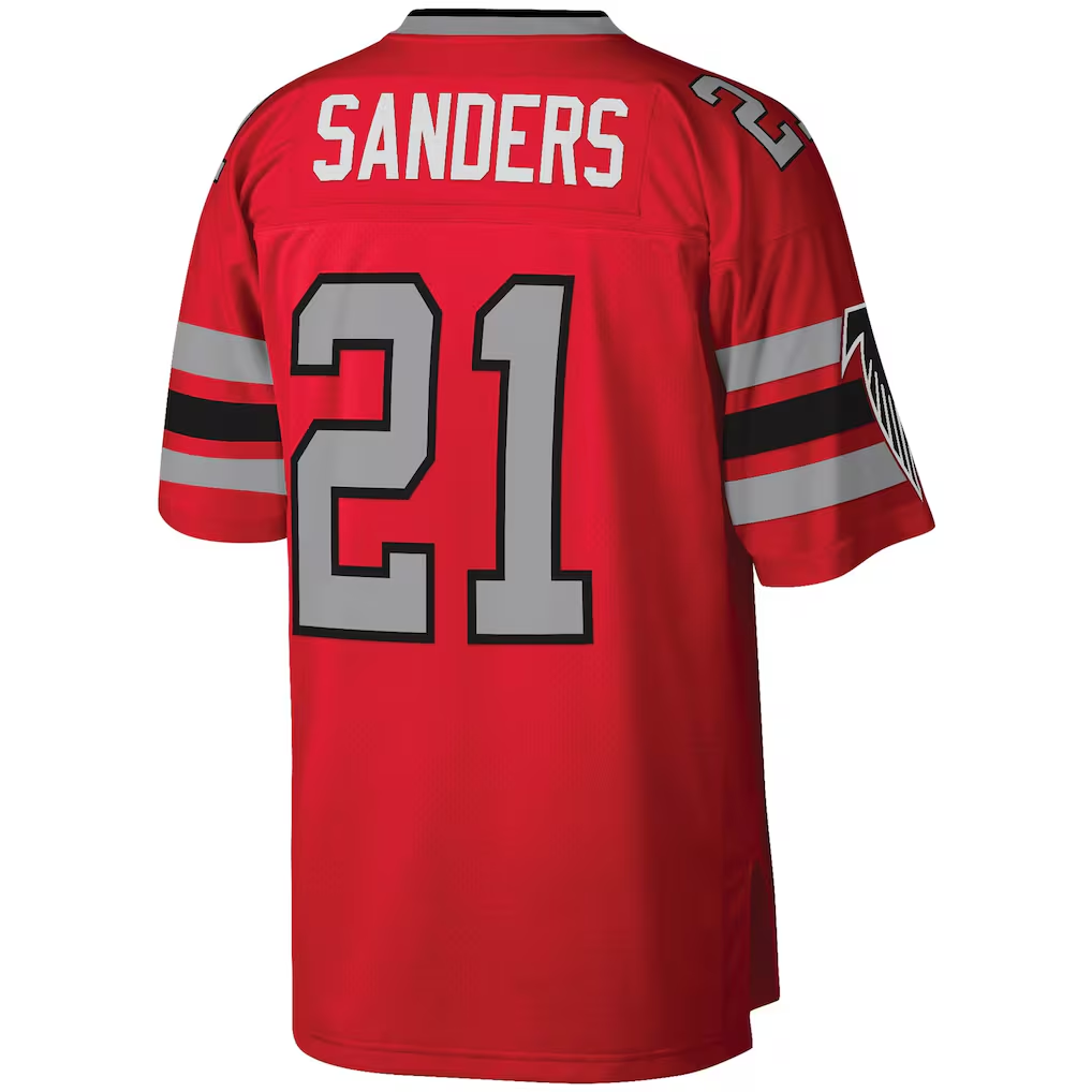 Punc A.Falcons #21 Deion Sanders Mitchell & Ness Red Legacy Replica Jersey