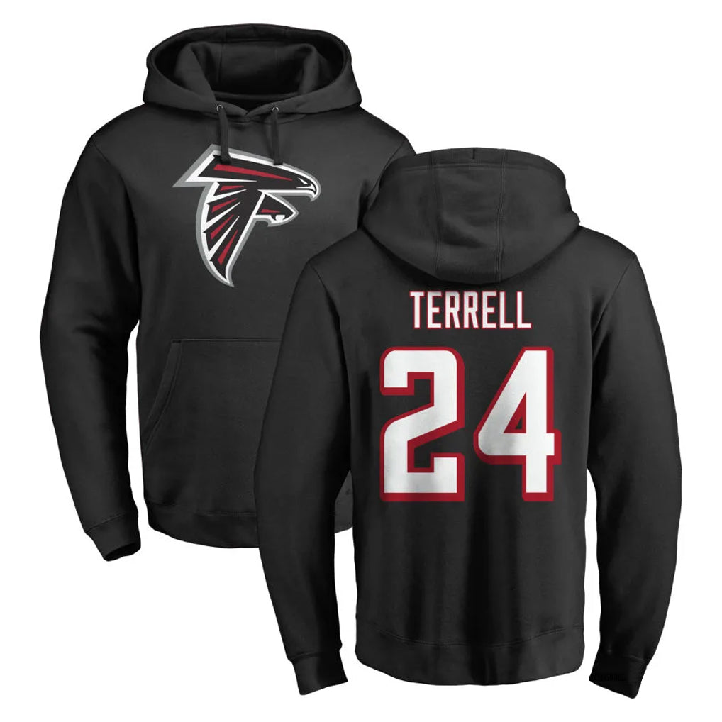 Punc A.Falcons #24 A.J. Terrell Jr. Player Black Salute to Service Hoodies Stitched Jerseys