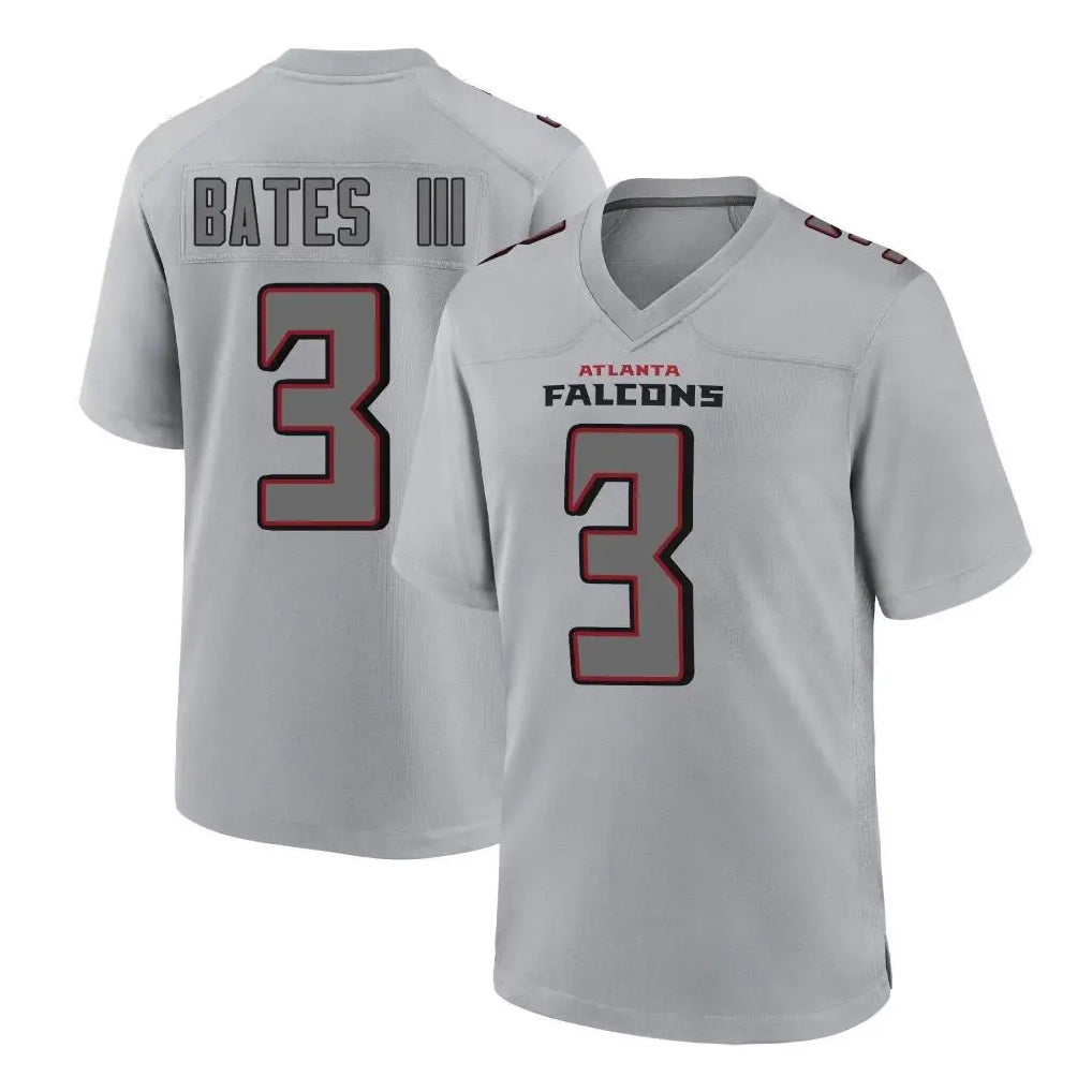 Punc A.Falcons #3 Jessie Bates III Player Gray Fashion Home Game Stitched Jerseys