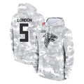 Punc A.Falcons #5 Drake London Player Camo Arctic Salute to Service Hoodies Limited Stitched Jerseys