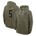 Punc A.Falcons #5 Drake London Player Olive 2025 Salute to Service Hoodies Stitched Jerseys
