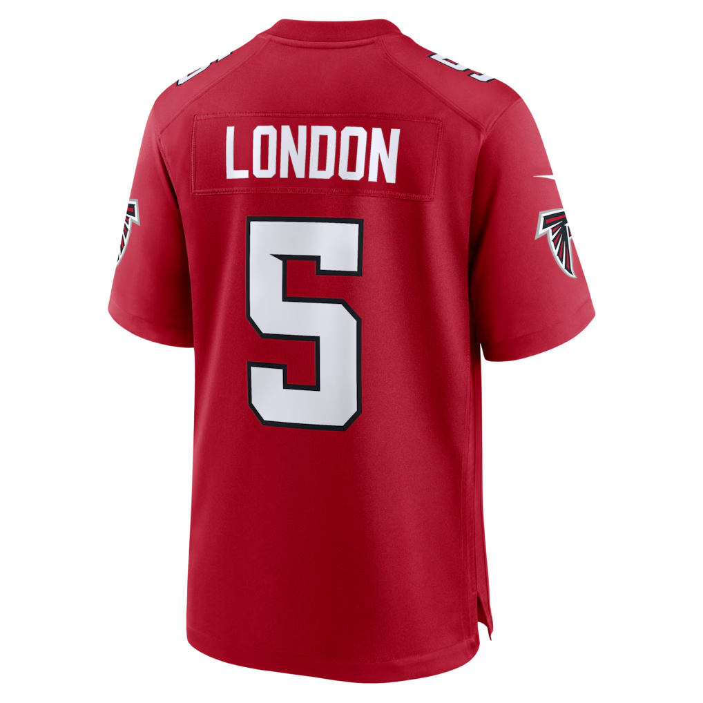 Punc A.Falcons #5 Drake London Red Game Stitched Jerseys