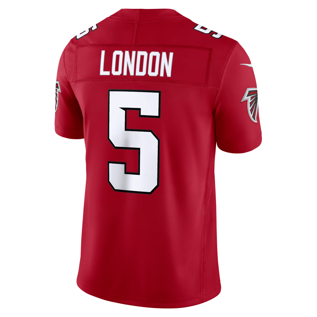 Punc A.Falcons #5 Drake London Red Team Vapor F.U.S.E. Limited Stitched Jerseys
