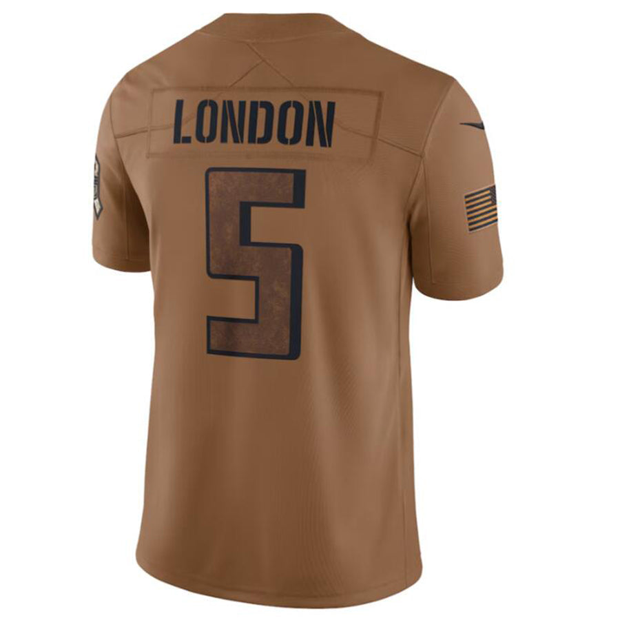Punc A.Falcons #5 Drake London Brown 2023 Salute To Service Limited Jersey American Stitched Jerseys