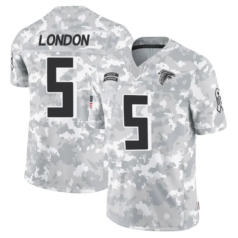 Punc A.Falcons #5 Drake London Player Arctic Camo Salute to Service Limited Jerseys