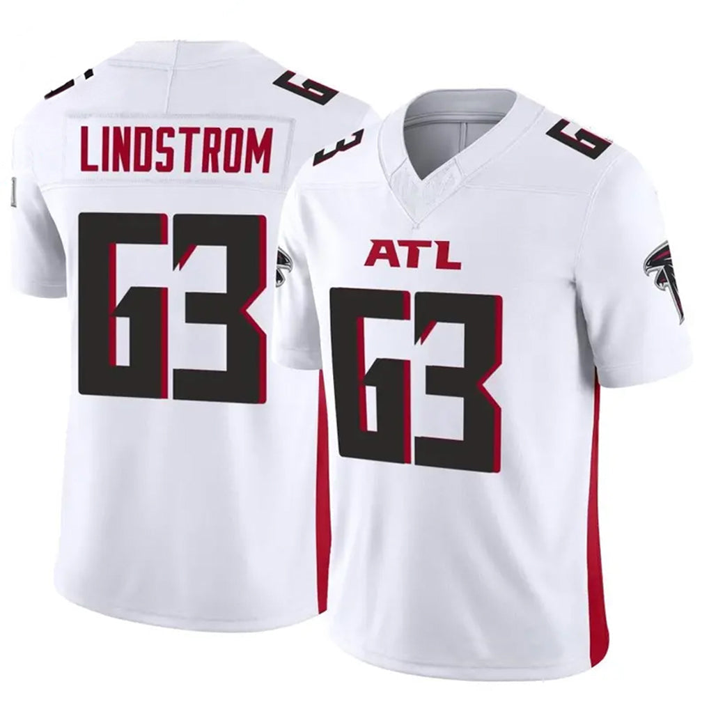Punc A.Falcons #63 Chris Lindstrom Player White Vapor F.U.S.E. Limited Elite Stitched Jerseys