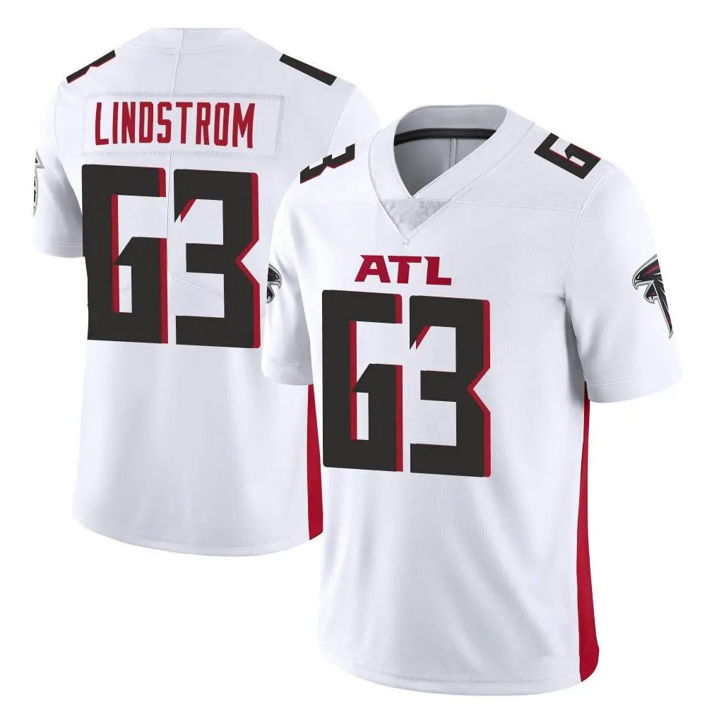 Punc A.Falcons #63 Chris Lindstrom Player White Vapor Untouchable Limited Home Game Stitched Jerseys