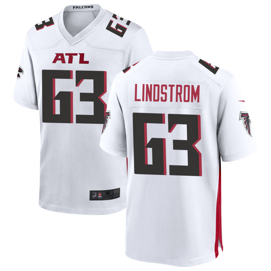 Punc A.Falcons #63 Chris Lindstrom Player White Home Game Football Stitched Jerseys