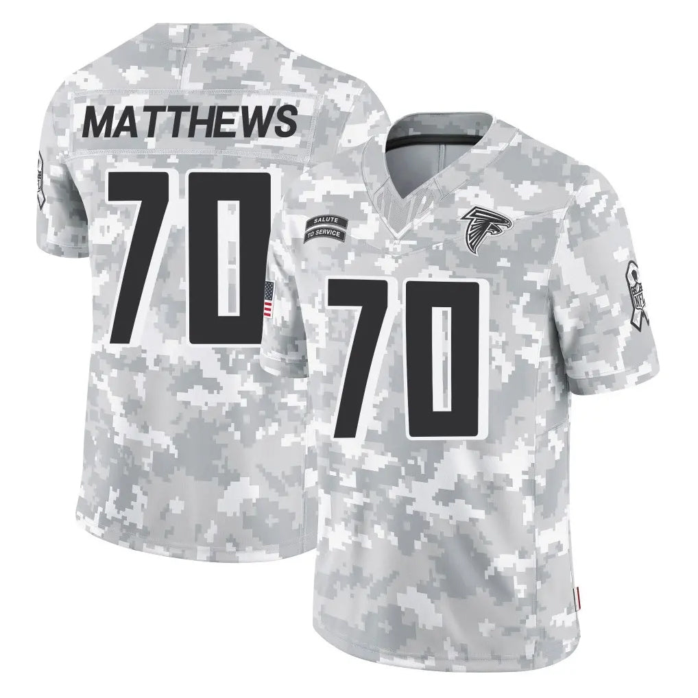 Punc A.Falcons #70 Jake Matthews Player Arctic Camo Salute to Service Limited Stitched Jerseys
